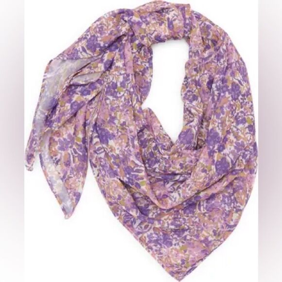 House of CB Bikini Beach Cover up Multi-Use Scarf - Violet Floral - Picture 3 of 7